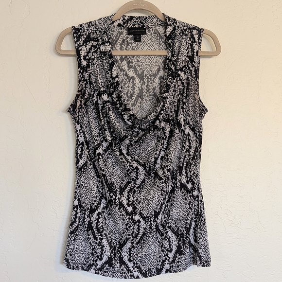 Worthington Tops - Snake Skin Cowl/Drape Stretchy Y2K Romantic Goth 90s Vamp Fairy Grunge